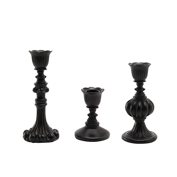 Candle stick candle holder set black christmas candlestick holder modern baroque home decor for coffee table for kwanzaa easter centerpiece dinning room wedding set of 3 guichifun  urban country home decor