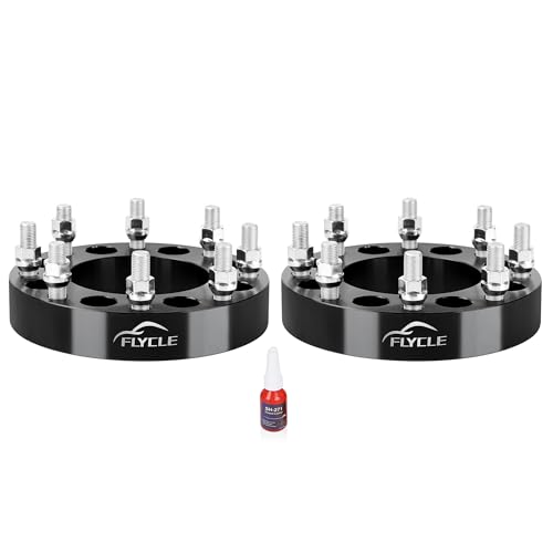 FLYCLE 8x6.5 to 8x180 Wheel Adapters 1.5 inch 8x165.1mm to 8x180mm Wheel Adapter with M14x1.5 Studs & 117mm Center Bore for 1999-2010 Silverado Sierra 2500 3500 HD
