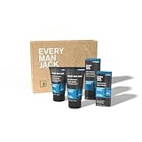 Every Man Jack Men's 4-Piece Fragrance Free Skin Care Set - Face Wash, Scrub, Lotion, Eye Cream