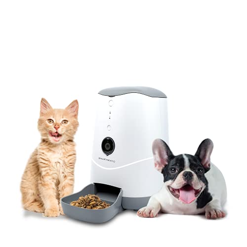 Alimentador inteligente para mascotas, control de porciones programable con cámara de video HD integrada y cuenco, comederos automáticos para gatos, cámara WiFi, control de aplicación, dispensador de