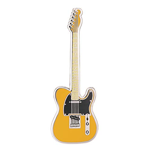 Geepins Esmalte Pin en forma de Guitarra | Precioso Broche Fender Tele | 52 mm | Úselo en una Mochila, Camisa, Chaqueta, Solapa, Sombrero o Corbata | Presentado en un hermoso Estuche de Guitarra