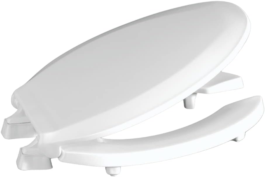 Centoco 2 inch Raised Toilet Seat for Seniors, Elongated, Open Front with Cover, Plastic, Made in the USA, HL820STS-001, White 2" Open Front Elongated 1 Pack