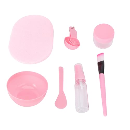 Mobestech -werkzeuge mit Schüssel Spatel Pinsel Messbecher Flasche und Reinigungsmatte für Hautpflege aus Hochwertigem Kunststoff Rosa