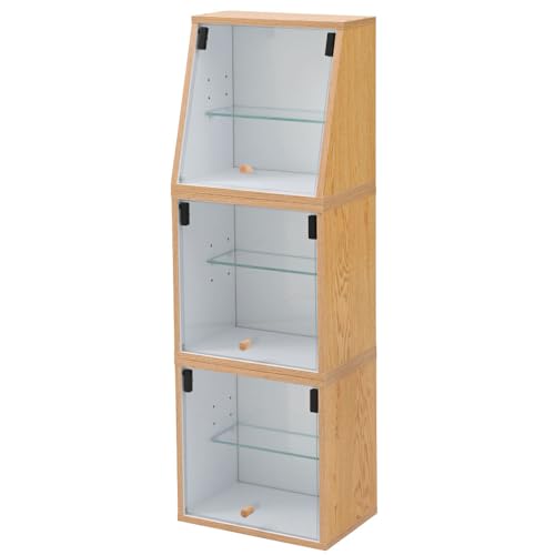 パレットライフ PaletteLife Knock-Down Curio Cabinet Box, 3 Tiers,