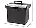 IRIS USA File Box with Lid File Organizer for Letter File w/Organizer-Lid, Plastic Mobile Filing Organizer, Water Resistant Document Box, Portable File Box with Handle, Secure Buckle, Lockable, Black