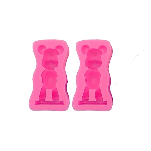 2 moldes de silicona de oso, molde de oso de chocolate, fondant, moldes de oso de animales, bandeja de cubitos de hielo, molde de resina para cera derretida, decoración de pasteles, hornear, jabón,