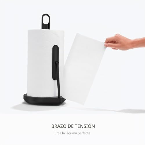 Portarrollos de cocina con brazo de tensión simplehuman negro 4