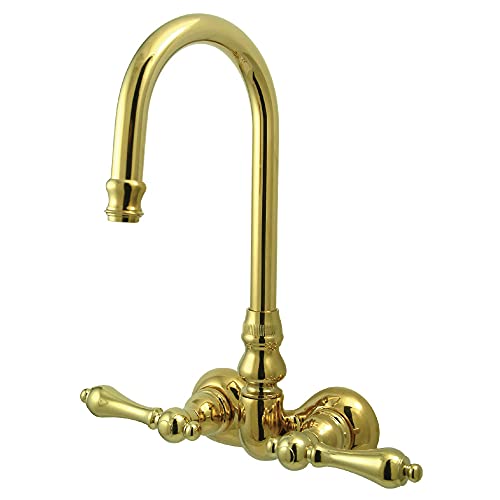 Kingston Brass CC71T2 Vintage Clawfoot Tub Faucet, 8-Inch Adjustable Center, Polished Brass