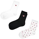 Ronglry Heart Socks for Women Heart Crew Socks Cute Cotton Womens Sock Valentines Jewelry Gifts