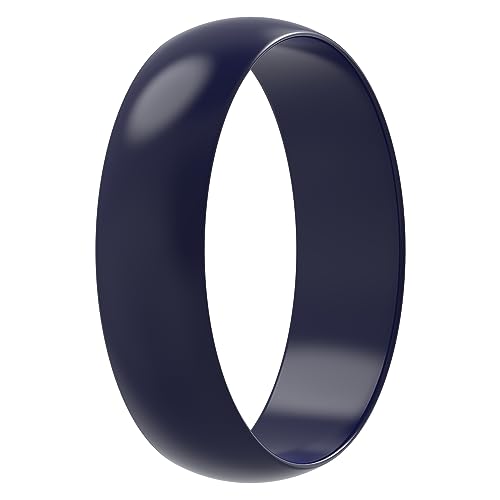 ThunderFit Silicone Wedding Ring for Women - Rubber Engagement Band - Width 5.5mm Thickness 1.5mm (Midnight Blue, 9-9.5 (19.30mm))