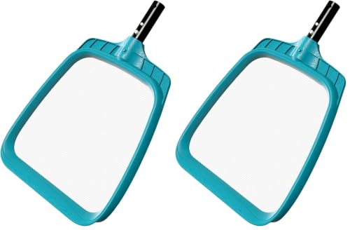 Image of POOLWHALE Professional Pool Skimmer Net,Fine Mesh Net Bag,Heavy Duty Swimming Leaf Skimmer Cleaning Tool - Fast Cleaning,Debris Pickup Removal- Fits Standard Swimming Pool Poles(No Pole) (Pack of 2)