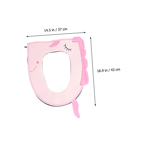 Cabilock 1Pc Plüsch Toilettensitz Kinder Toilettensitzbezüge Ziplocs Toilettensitzkissen Dehnbare Toilettenauflage Stoff Toilettenabdeckungen Toilettenabdeckungen Für Badezimmer – Bild 3