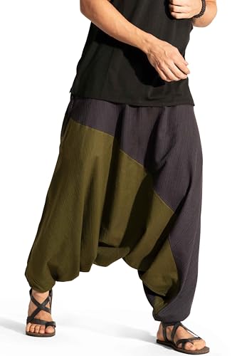 Image of The Veshti Company Stylish Harem Pants for Men's Cotton Hippie Style Baggy Oversized Yoga Pajama Pant