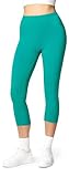 Ladeheid Leggins 3/4 Mallas Deportivas Mujer Leggings para Deporte Leggins Capri Leggings Pirata de Verano para Mujeres LA40-132 (Turquesa Oscuro, L)