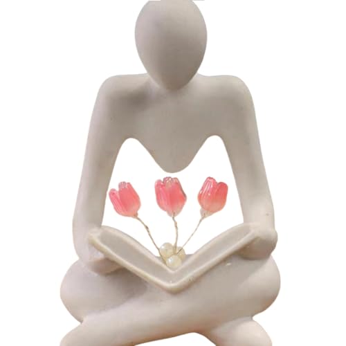 Image of Erpmlyo Abstract Figure Tulip Night Light Resin Sculpture for Gift Home