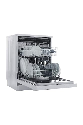 Respekta Geschirrspüler freistehend 60 cm weiß / Spülmaschine mit flexiblen Besteckkorb / 5 Programme / Startzeitvorwahl / 12 Maßgedecke / GSPS60V / leise 52 dB