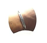 Fabricado a mano. Pulsera rectangular de plata envejecida, pulsera de amor de Papa