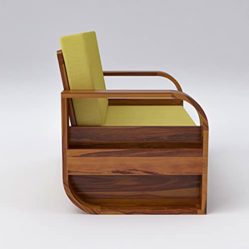 Image of Douceur Furnitures Solid Sheesham Wood 2 Seater Sofas | Two Seater Sofa for Living Room, Cafe, Office | (Design-3)