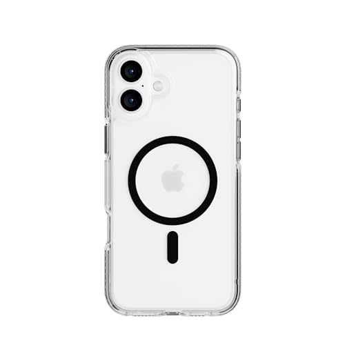 tech21 EvoCrystal pour iPhone 16 Plus Compatible avec MagSafe – Coque de Protection Contre Les Chocs 15x testée Selon la Norme Militaire – en Noir