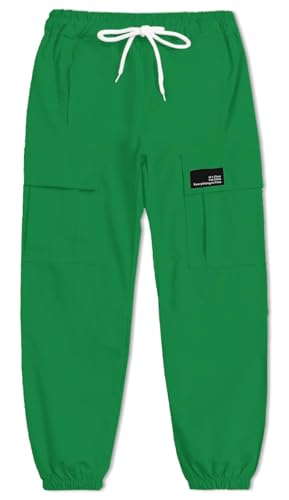 Image of Cromoncent Girls&Womens Cargo Pants Elastic Waist Lightweight Outdoor Jogger Pants, 6 Years - XX-Large