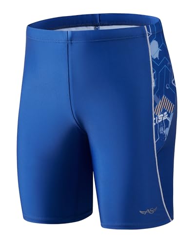 Angel season Boys Swim Jammers Athletic Compression Racing Shorts Quick-Dry Chlorine Resistant Swimwear Swimming Team Beach & Summer Vacations Size 9-10 Blue