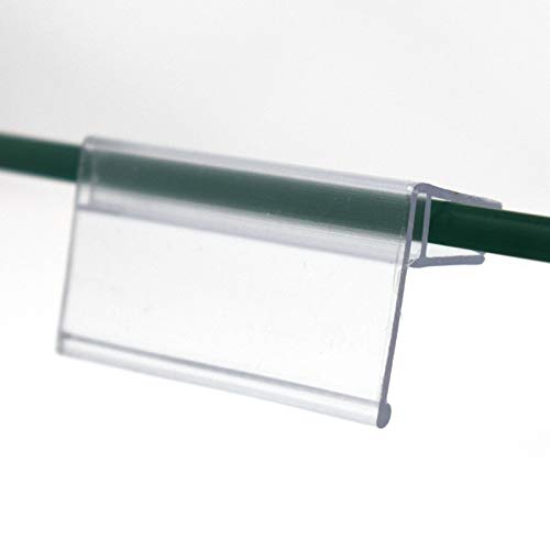 Glass Shelf Sign Holder, Clear Label Clip For Glass Shelving 3/16" Thick 2" L X .9" H, 50 Pack #TOP3