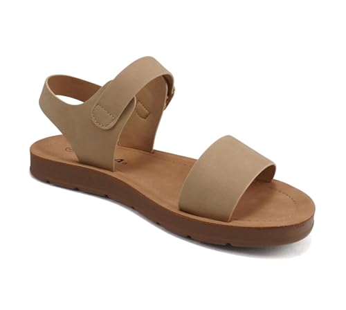 Image of Soda PLENTY ~ Women's Strappy Ankle Wrap Buckle Fashion Flat Sandals