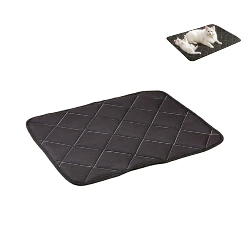 ハ??ムスター おしっこ パッド 寝具 ペグ 鳥 ケージ アクセサリー 滑り止め 犬 マット ペット クレート パッド ペット トイレ 再利用可能 吸水性 防水 小動物マット (ブラック,70*50cm)