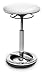 Topstar Sitness High Bob, ergonomiczna pomoc w staniu, stołek roboczy, taboret do fitnessu, pierścień podstawy z aluminium polerowane, wysokość siedziska 49-70 cm, obicie z materiału, biały