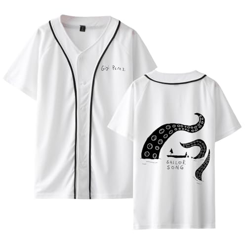 Gigi Perez Merch Sailor Song Print Baseball Jersey Tour 2025 Men Women Fashion V-Neck Short Sleeve T-Shirt