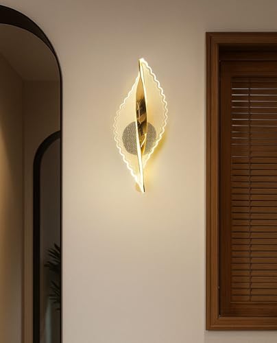 Image of 12 Watt Led Wall Light and Wall scones wall lamp for- Home, Kitchen, Bedside, Bedroom, Living Room, Office, Indoor, Bedside, Mirror Side, Diwali Lighting (Curved wl Leaf)