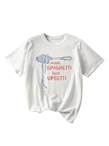 Image of Women's Graphic Letter Tee Crew Neck Drop Shoulder Trendy Summer T Shirt Short Sleeve Vintage Car Print Top