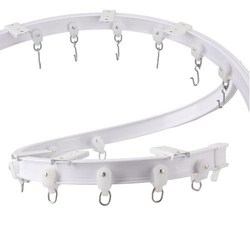 Curtain Rail Ceiling Curtain Track Bendable Flexible Curtain Rails and Fittings for Room Divider,Bay Window,Oval Shower,Bathroom Window,RV Rail, Shower Corner, Hospital Privacy System (3M/10FT)
