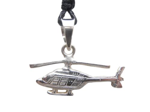 Pendentif hélicoptère en argent 925 | Bijou pour pilote