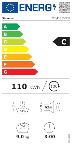 Siemens WQ43G2D0EM, iQ500, Smarter Wärmepumpentrockner 9 kg, autoDry, speedPack, Reversierende Trommel, Nachlegefunktion, halbe Beladung, Trommelinnenbeleuchtung, Weiß
