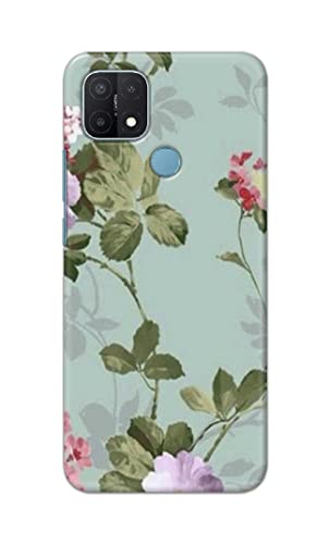 Image of Printed Hard Back Cover Case for Oppo A15 | Oppo A15s Back Cover (Floral Painting) -203