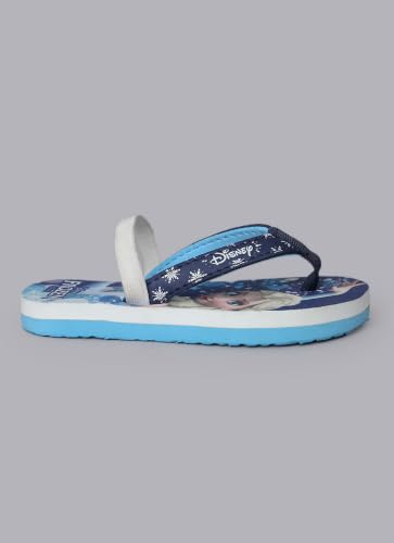 Image of Kidsville Official Frozen Elsa Printed Navy Blue Kids Girls Flip-Flop | Soft, Non-Slip, Indoor, Outdoor, House Slipper, Comfortable & Durable Footwear for Children
