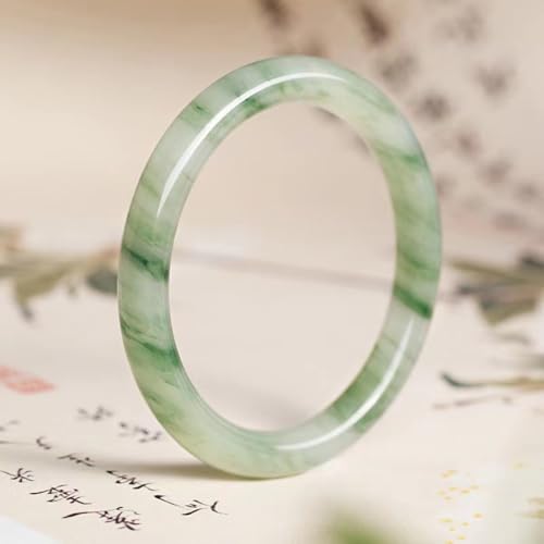 Gemstone Bracelet for Women Bangle - Natural Tian Shan Cui, Ice Green Round Design, Ideal for Wife's Birthday Gift4