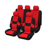 AUTOYOUTH Car Seat Covers Full Set for Car SUV Truck Saden (11 PCS) - Red Seat Covers for Men Women