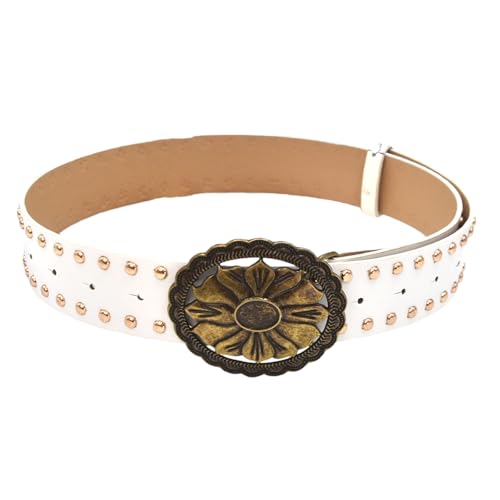Studded Punk Styles Women's Adjustable Belt For Jeans PU Leather Waist Strap Women's Casual Gothic Belt