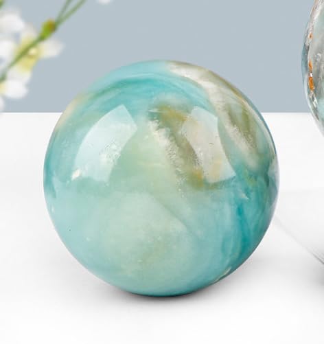 Esfera de cristal azul cielo para decorar estanterías del salón y oficinas