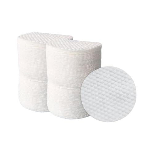 サムコス ふき取りコットン 純綿 200枚入り 直径6cm 丸形 薄い ふきとりパッド 詰め替え可能 凹凸エンボス 肌触り心地よい 化粧水 メイク落とし 毛羽立たない (200枚)