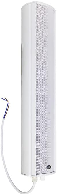 CLSK-20C Outdoor Column Speaker with Transformer, White; 70V/100V Line Input; IP66; Aluminum Enclosure; 3" Waterproof PP Woofer; 1" Twetters; U-Shaped Stainless Mounting Bracket
