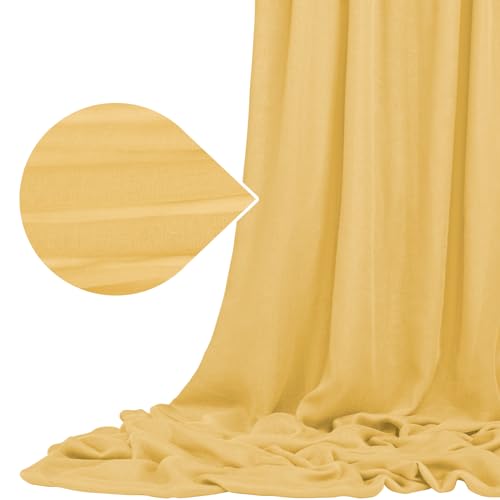 Tela de gasa dorada para boda, 9,2 m x 90 cm, tela de queso para caminos de mesa DIY, tela de arco, cortina de techo, cinta de silla, servilleta, cortina, mantel, decoración de bodas