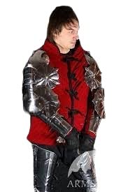 NauticalMart Italian Gothic Armor Arms, Pauldrons and Legs LARP Armor Set Silver