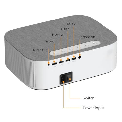 Image of VividBeam 4K QLED Ultra HD Smart Android Projector | 16,000 Lumens | Auto AI Focus & Keystone | Home Theatre Projector with WiFi, Bluetooth, HDMI | OTT Apps | 1 Year Warranty