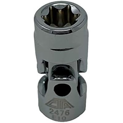 CTA Tools 2476 E10 Star Socket with U-Joint: Low-Profile 1/4 Drive E-Torx Socket, Compatible with BMW & Mercedes-Benz, Hard-to-Reach Fasteners