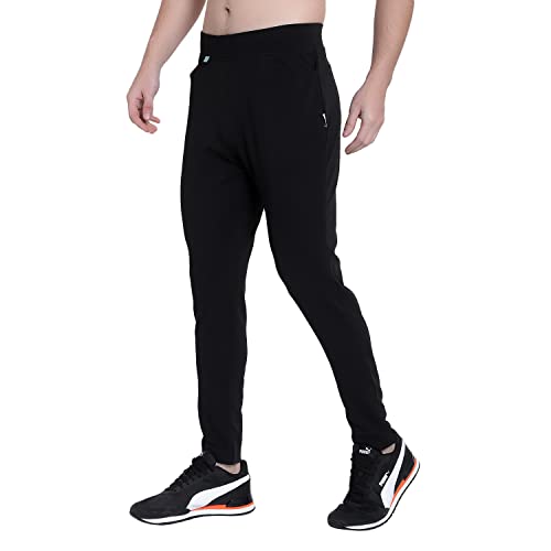 Image of RABBY Men's Poly Cotton Regular Fit Solid Track Pants