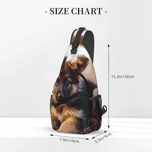 Mochila sling de cachorro pastor alemán negra miniatura 2