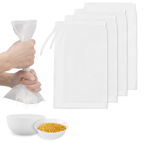4 Pack Nylon Nut Milk Bag, 8 × 12 Inches